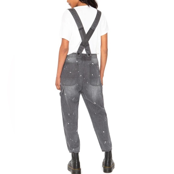 Sandrine Rose xFree People Polka Grey Denim Overall Sz XS - Picture 3 of 10